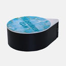ADD YOUR NAME - Custom Glass Rimmer Lid - Turquoise Marble with black base