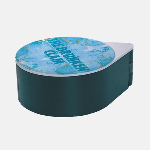 ADD YOUR NAME - Custom Glass Rimmer Lid - Turquoise Marble with green base