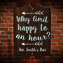 Custom Tavern Shaped Wood Bar Sign - Happy Hour