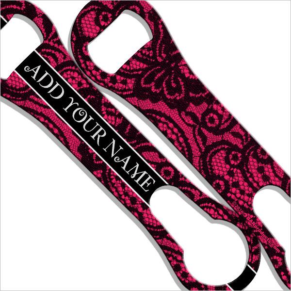ADD YOUR NAME V-Rod® Bottle Opener – Sexy Lace Pink