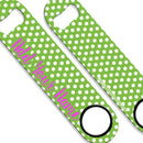 ADD YOUR NAME SPEED Bottle Opener – Polka Dots - Green