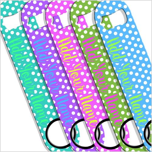 ADD YOUR NAME SPEED Bottle Opener – Polka Dots