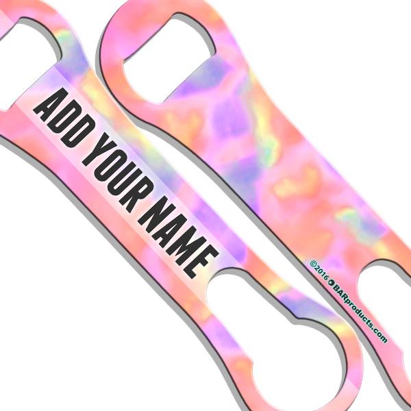 ADD YOUR NAME V-Rod® Bottle Opener - Watercolor Tie Dye CORAL