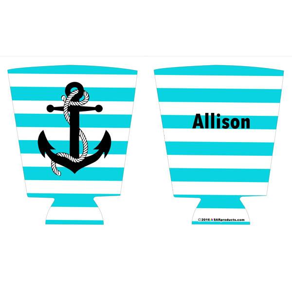  ADD YOUR NAME Pint Glass Cooler - Anchor with name