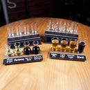 Beer Flight with Walnut Finish and Chalk Strip - Highball Glasses