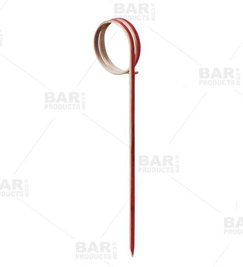 Ring Bamboo Cocktail Picks - 100 Pack - Red 