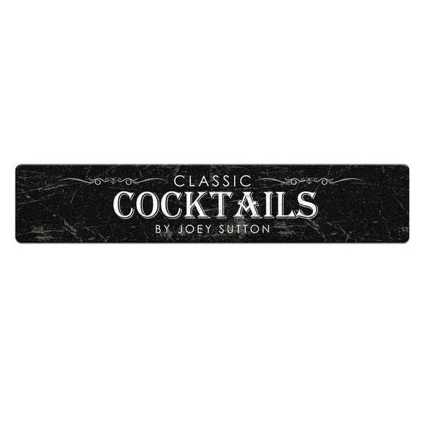 Customizable Printed Bar Mat - Classic Cocktails - 20" x 4"