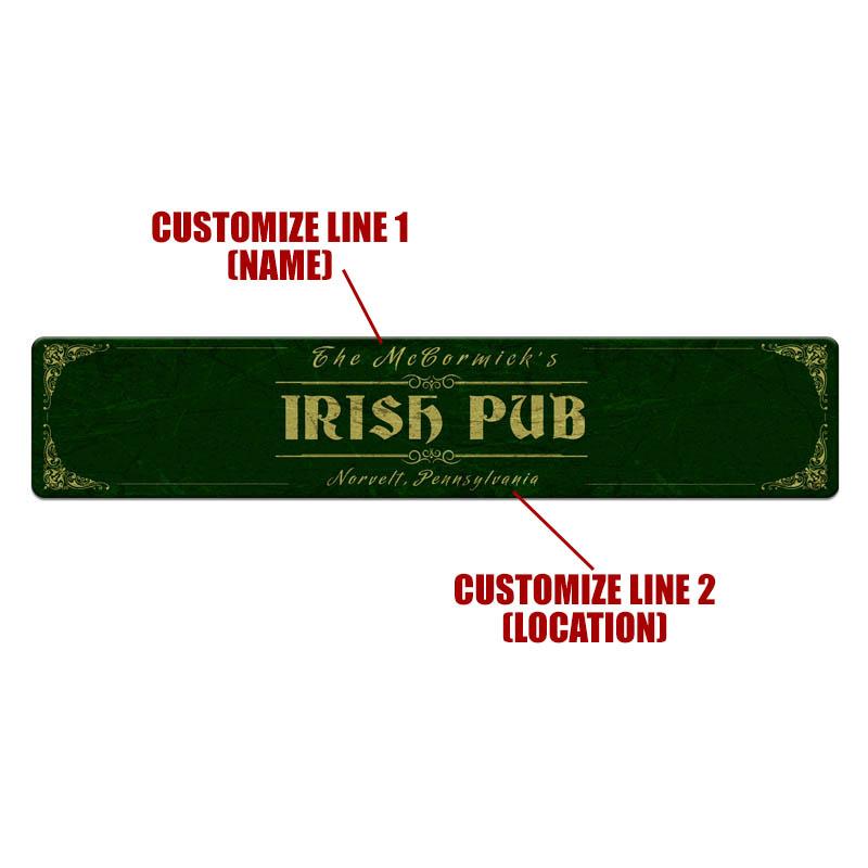 Irish Bar Rug Customizable Printed Bar Mat - Irish Pub - 20