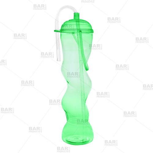 BarConic® 22oz Twisted Party Yard Cup w/lid & handle [Assorted Colors]