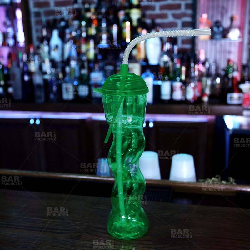BarConic 22oz Twisted Party Yard Cup w/lid & handle [Assorted Colors] Blue