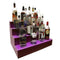 BarConic® LED Liquor Bottle Display Shelf - 4 Steps - Mahogany - Several Lengths