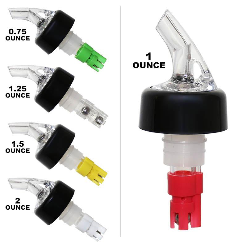 Choice 2 Qt. Pour Bottle Set with Assorted Color Spouts and Caps - 6/Pack