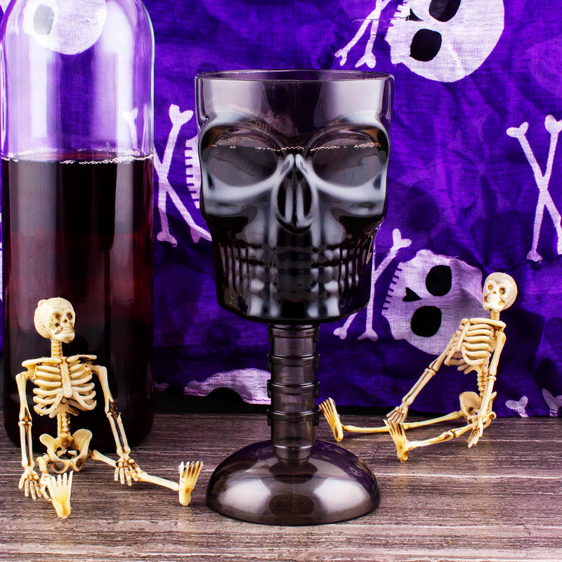 BarConic® Plastic Stemmed Skull Cup - 12 ounce - Smoke