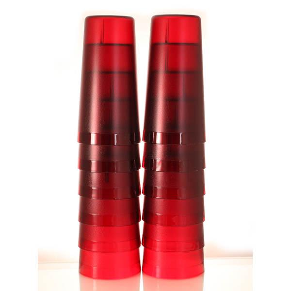 20oz BarConic® Red Stackable Pebbled Tumblers- 12 Pack 