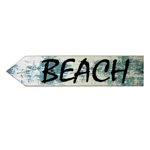 Panneau En Bois Personnalisé Beach Half Mile Arrow - Style Rustique Vieilli - Déco Plage