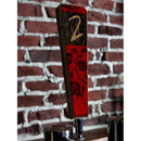 Oak Wood Numbered Beer Tap Handles -  Red / Black Grunge