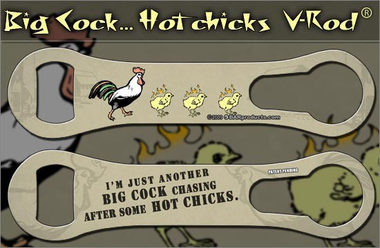 Kolorcoat V-Rod Bottle Opener - Big Cock Hot Chicks