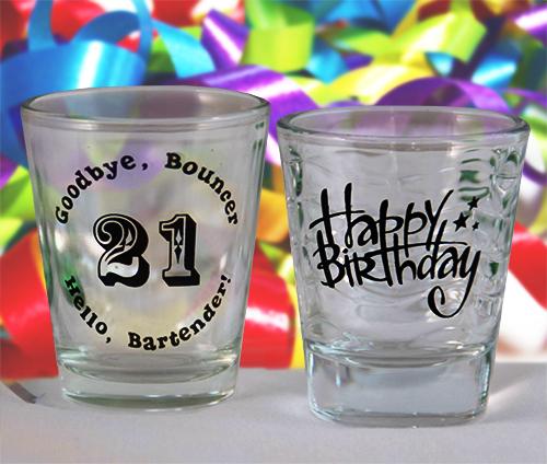 Double shot glass- funny birthday design for any age