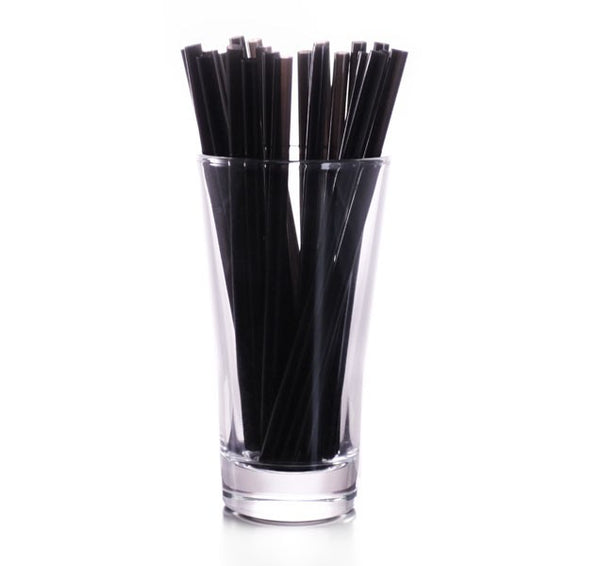 Black Fat Straws - 8 inch