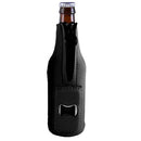 Black Neoprene Bottle Cooler w/ Bottle Opener