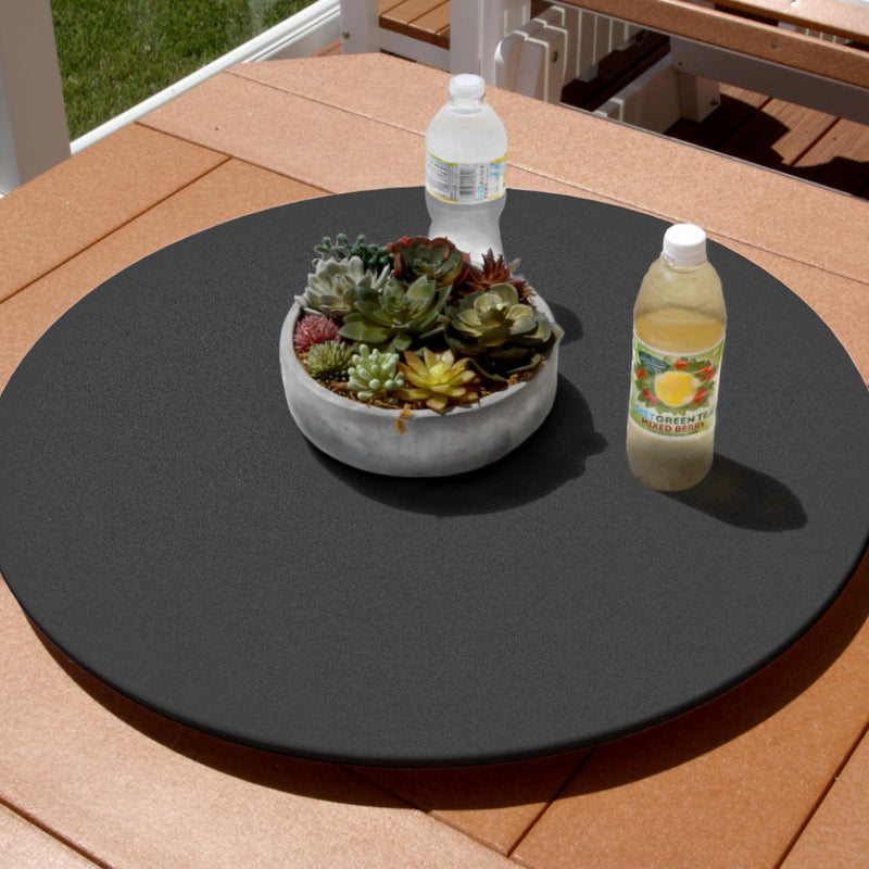 lowes lazy susan for umbrella patio table Outdoor Lazy Susan for Fire Pit or Patio Table Furniture, Black, New