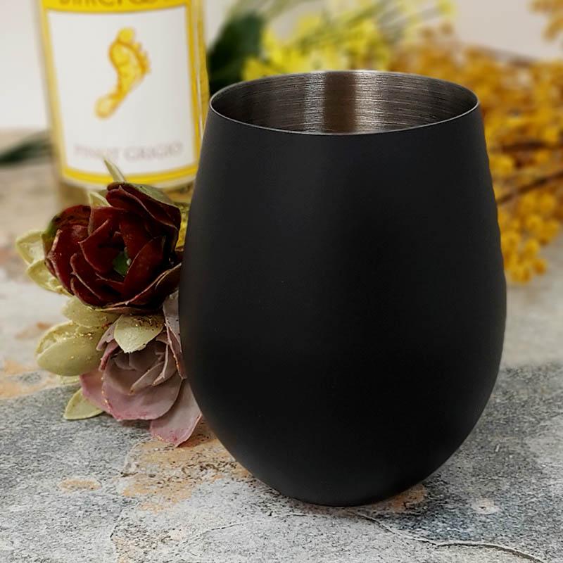 Fleming Sales 10336 17OZ Stemless Wine Glass Black Matt
