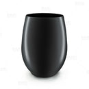 Wine Glass - Stemless - Plastic - Black - 12 Ounce - Pack of 6