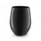 Wine Glass - Stemless - Plastic - Black - 12 Ounce - Pack of 6