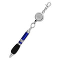 Chrome Retractable Reel Ballpoint Pen - Blue