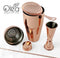 Olea™ Bar Set - Copper Plated - 4 Piece (Bar Spoon Tip Option)