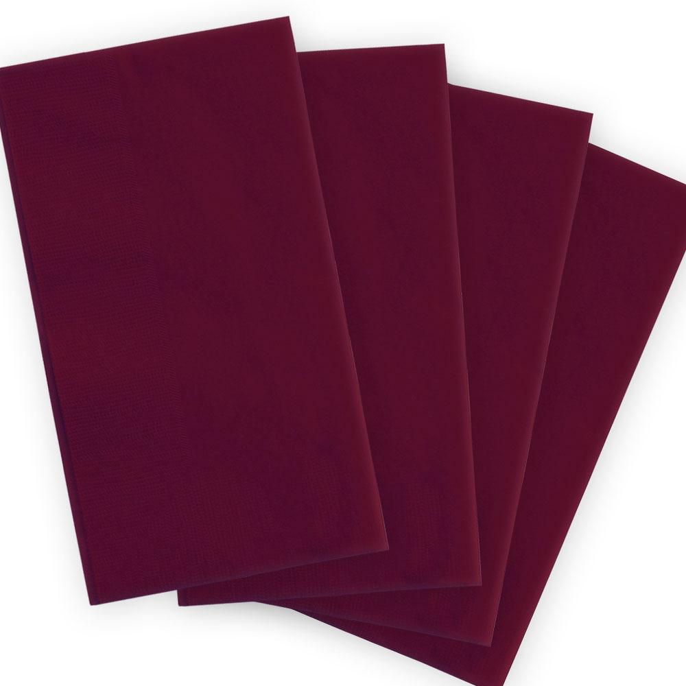 BarConic 2-Ply Colored Paper Dinner Napkins – 15” x 17” Burgundy – 100 Pack, image size:1000x1000