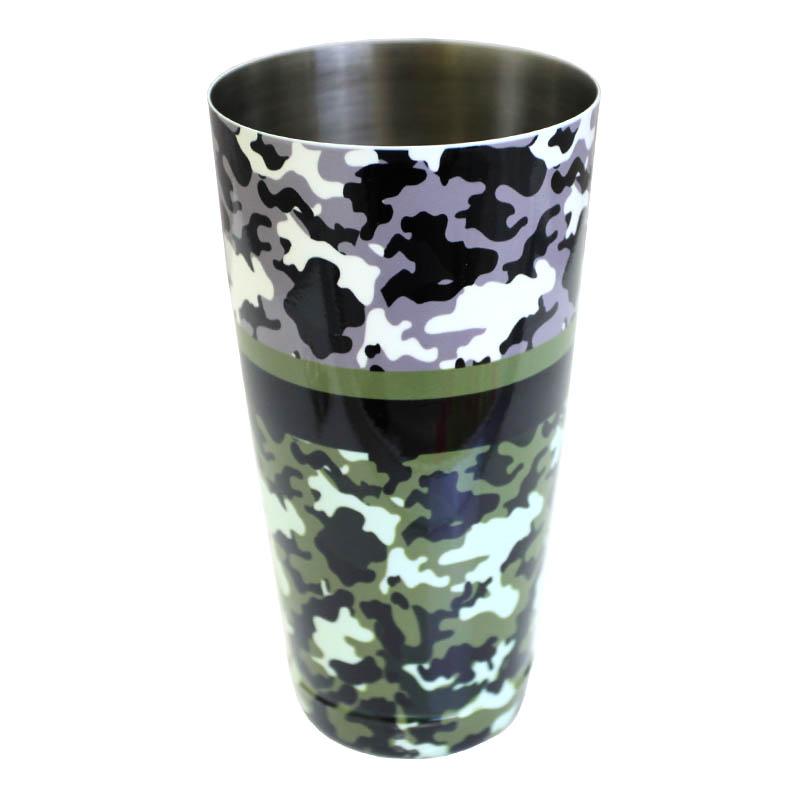Cocktail Shaker Tin - Printed Designer Series - 28oz weighted - Camouflage