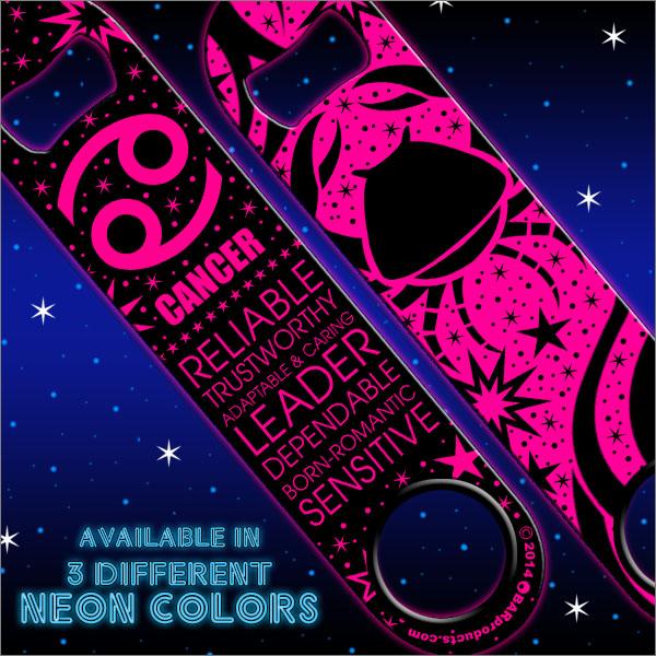 Kolorcoat™ NEON Zodiac Speed Bottle Opener - CANCER - PINK