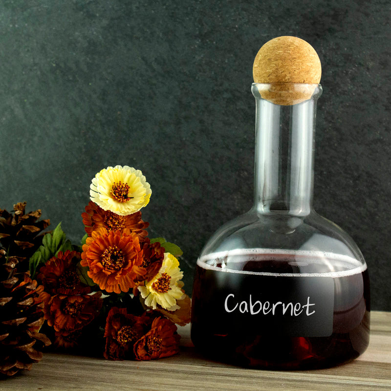 Corked Chalkboard Wine Decanter / Craft Bottle - 40 ounce