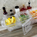 Plastic Condiment and Garnish Caddy - 3 inserts w/ Lids