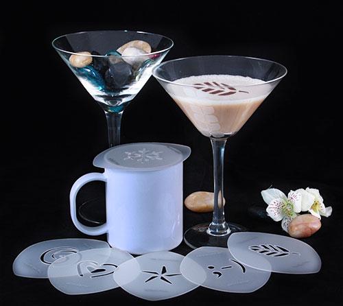 Set of 6 Cocktail/Cappuccino Stencils