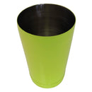 Neon yellow 18 ounce cocktail shaker tin rim