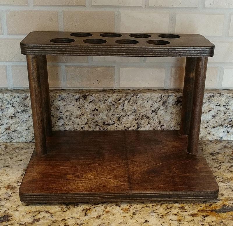 Counter Caddies™ - STAINED Finish - 12" STRAIGHT Shelf w/ K-Cup Holes