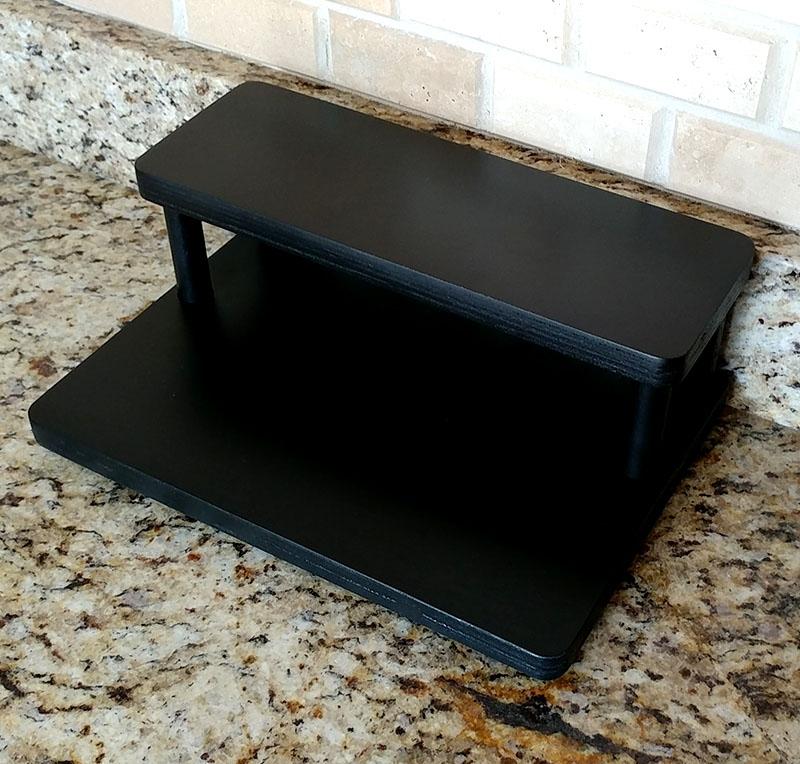 Counter Caddies™ with BLACK finish - 3.75" H Dowel Rods - 12" STRAIGHT Shelf