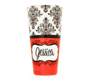 ADD YOUR NAME - Cocktail Shaker Tin - 28 oz weighted - Coral Damask Facing UP