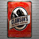 Vintage Metal Bar Sign - 12" x 18" - CUSTOMIZABLE Brewing Company (Red)