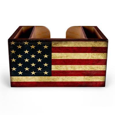 American Flag Wooden Bar Caddy