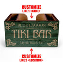 Customizable Wooden Bar Caddy - Tiki Bar