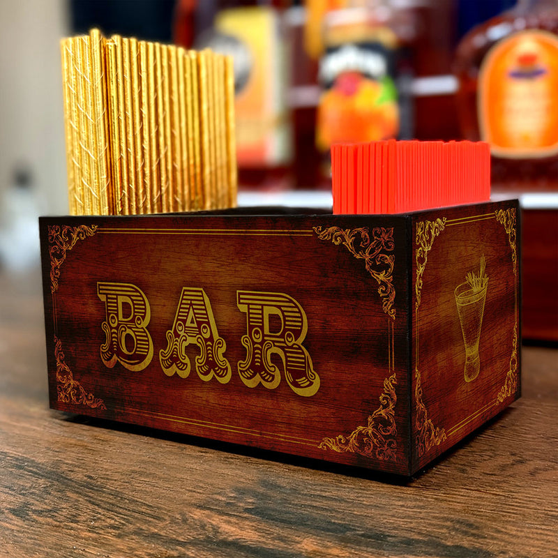 Vintage Bar Wooden Bar Caddy