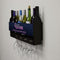 Wall Mounted Wine Bottle & Glass Hanging Shelf w/ Grapes Side 6 Bottles 4 Glasses