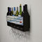 Wall Mounted Wine Bottle & Glass Hanging Shelf Front Side w/ 6 Bottles 4 Glasses