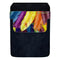 Leather Bottle Opener Pocket Protector w/ Designer Flap - Colorful Feathers - LARGE