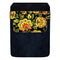 Leather Bottle Opener Pocket Protector w/ Designer Flap - Yellow and Black Floral - LARGE