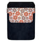 Leather Bottle Opener Pocket Protector w/ Designer Flap - Orange Floral - LARGE