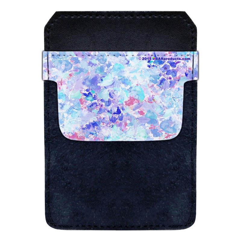 Leather Bottle Opener Pocket Protector w/ Designer Flap - Watercolor Floral - SMALL